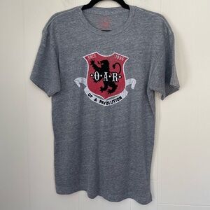 OAR Short Sleeve Band T Shirt Grey Of A Revolution Shield Velvet Size L